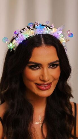 Light Up Sea Shell Headband Spakrly LED Headwear Glowing Custome Hair Accessories for Women and Girls (Silver-2) in Saudi Arabia