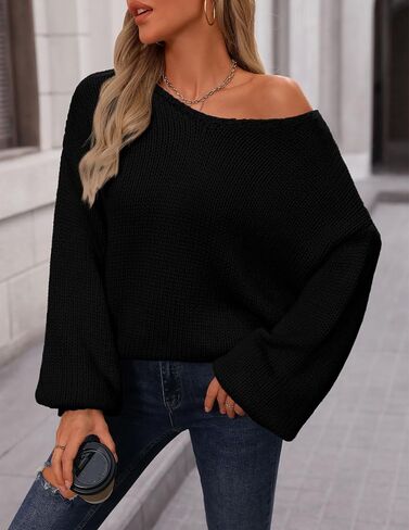 PRETTYGARDEN Women's Fall Trendy Pullover Sweaters Chunky Knit Long Sleeve V Neck Oversized Dressy Casual Cute Tops Blouses in Kuwait