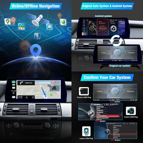 Car Stereo for BMW X5 E70 CCC 2007-2010, Car Audio Receivers for BMW X6 E71 CCC 2007-2010, 12.3" Car RadioTouchscreen with Wireless Aftermarket Android Auto Head Unit Backup Camera Carplay for Apple in Saudi Arabia