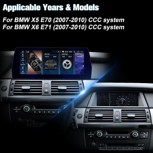 Car Stereo for BMW X5 E70 CCC 2007-2010, Car Audio Receivers for BMW X6 E71 CCC 2007-2010, 12.3" Car RadioTouchscreen with Wireless Aftermarket Android Auto Head Unit Backup Camera Carplay for Apple in Saudi Arabia