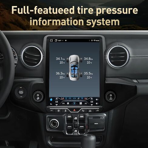 ترقية ستيريو راديو YULU E10 لسيارة Jeep Wrangler JL Gladiator 2018 2019 2020 2021 2022 2023 Auto A/C Android 13 T-Style Head Unit Navigation بناء في Carplay Bluetooth 5.0 مخرج الألياف الضوئية in Kuwait