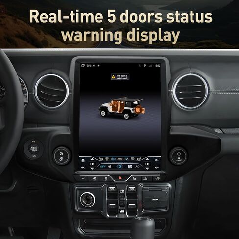 ترقية ستيريو راديو YULU E10 لسيارة Jeep Wrangler JL Gladiator 2018 2019 2020 2021 2022 2023 Auto A/C Android 13 T-Style Head Unit Navigation بناء في Carplay Bluetooth 5.0 مخرج الألياف الضوئية in Kuwait