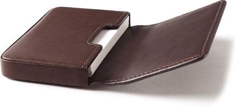 Leatherology Black Oil Business Card Case, Magnetic Closure ID Holder, Full Grain Leather in Saudi Arabia