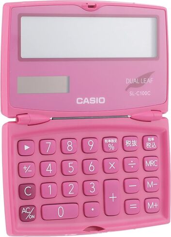 Casio SL-C100C-RD-N Colorful Calculator, Vivid Pink, 10 Digit Folding Notebook Type in Saudi Arabia