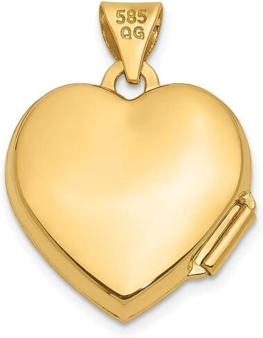 Diamond2Deal 14k Yellow Gold Scroll Heart Locket Pendant for Women in Saudi Arabia