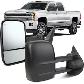 OCPTY Towing Mirrors With Power Heated Left And Right Side Tow Mirrors Compatible With 2007-2013 For Chevy Avalanche 1500 Suburban 1500/2500 For Gmc Yukon Xl 1500/2500 With Black Housing