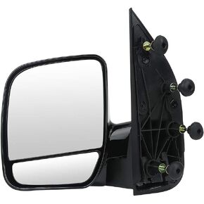 ECCPP Towing Mirror Side Mirror Replacement for 2002-2008 For Ford E150 E250 E350 E450 E550 Econoline Van with Dual Mirror Glass - Textured Black - Left Side