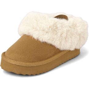 The Children's Place baby girls Indoor/Outdoor Comfy Slip On Platform Shoes with Backstrap, Faux Fur Lined