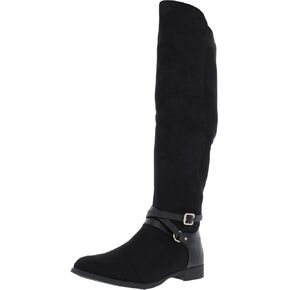 XOXO Womens Thames Leather Tall Over-The-Knee Boots Black 6.5 Medium (B,M)