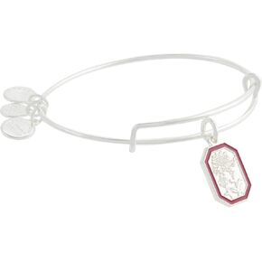Alex and Ani A20EBNOV11SS,(November Bangle of the Month) Chrysanthemum Flower Expandable Bangle Bracelet,Shiny Silver,Red,Bracelet