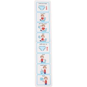 Potty Training Visual Schedule, ASD Toilet Schedule Teach Kids to Use Toilet, Special Education Classroom, Routine Chart for Autism, Step by Step Laminated Potty Chart for Kids