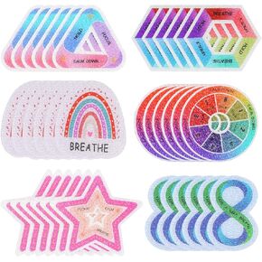 CCINEE 36 Pcs Calm Strips Anxiety Sensory Stickers Tactile Mood Calming Mindfulness Sticker for Phone Desk Rough Surface Anxiety Relief Sticker for Office Workers School Teachers Counselor