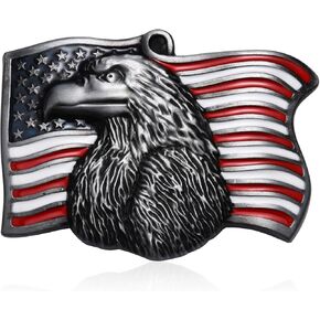 Native American Flag Belt Buckle, Western Cowboy Eagle Belt Buckle, Patriotic 4th of July Party Belt Buckle