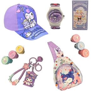 Little Miss Pretty Crossbody Bag Purse Watch Baseball Cap Snapback Playing Cards Kids Girls Kawaii Cartoon Hat Cute