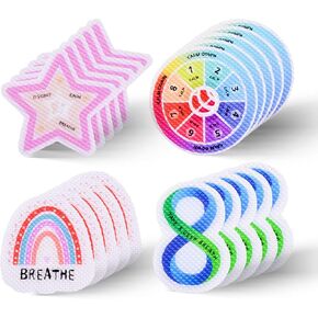 20 Pieces Calm Stickers for Anxiety Sensory Stickers, 4 Styles Cute Fidget Textured Strips Anti Stress Tactile Rough Sensory Calm Strips Adhesives Anxiety Relief for Adults Teens Desk Classroom