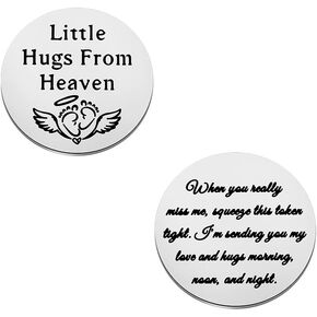 Miscarriage Gifts for Mothers Memorial Hug Token Gift Little Hugs from Heaven Grief Gifts for Women Pocket Coin