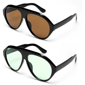 Retro Aviator Sunglasses for Men Women - Trendy 70s Vintage Style,Plastic Frame Sun Glasses