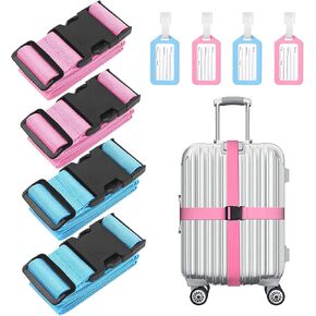 مجموعة مكونة من 8 قطع من علامات حقائب الأمتعة، وأشرطة الأمتعة لحقيبة السفر القابلة للتعديل مع إبزيم سريع التحرير، وبطاقات الأمتعة مع بطاقة هوية الاسم لملحقات السفر لحقيبة الأمتعة in Kuwait