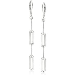 Charles Garnier Sterling Silver Paper Clip Link Drop Earrings