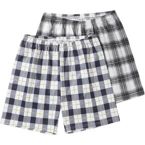 Verdusa Men's 2 Pack Plaid Pajama Shorts Sleepwear Sleep Bottom Set