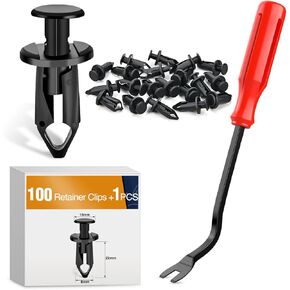GOOACC 100PCS Fender Clips Body Rivets Engine Under Cover Splash Shield Guard Clips for Honda 90653-HC4-900,GM 21075686 7661855 with 1PC Fastener Remover