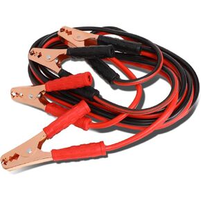 Auto Dynasty Heavy Duty 12Ft 10Gauge Booster Cables Power Jumper 200AMP Emergency Battery Start Car/Motorcycle