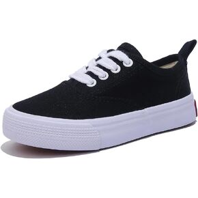 Boys and Girls Low Top Sports Shoes Lace up Canvas Children's Shoes Comfortable and Lightweight Skateboarding Shoes