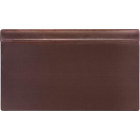 Dacasso Pad with Top Rail Luxury Leather Blotter for Writing-Executive Desk Surface Protector, 34 x 20, Chocolate Brown