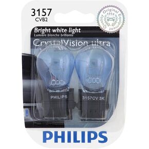 Philips 3157CVB2 3157 CrystalVision Ultra Miniature Bulb, 2 Pack