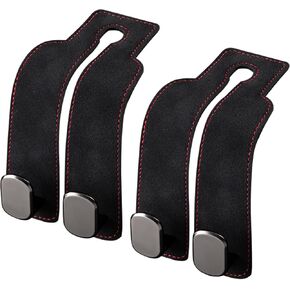 2 Pcs Car Seat Hooks for Headrest,Double Headrest Purse Hooks for Car, Car Back Seat Headrest Hooks for Handbags, Bags, Purses (Black)