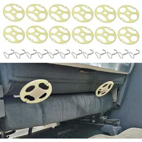 24PCS Car Seat Cover Plum Plate Metal Hooks, 12Pcs Plastic Car Seat Covers Chucks and 12Pcs Metal Hooks Locking Clip Plastic Card Fixed Fastener Buckle for Car (Black)