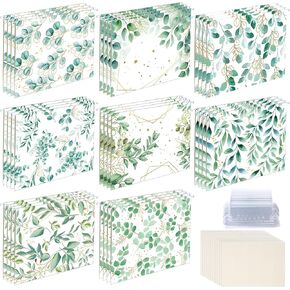 32 Pcs Eucalyptus Hanging File Folders Greenery A4 Letter Size Decorative File Folder with Adjustable Tabs and Inserts Leaves Hanging Folders Organizers for Home Desk Office School