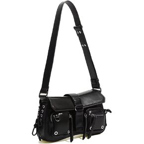 Small Shoulder Bag for Women, Black Y2K Purse for Women Handbag Clutch Classic Retro Crossbody Bag Satchel
