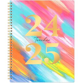 Teacher Planner 2024-2025 - 2024-2025 Weekly & Monthly Lesson Plan Book, July 2024 - June 2025, 8" x 10", Academic Planner 2024-2025 with Twin-Wire Binding for Teachers - Watercolor