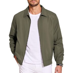 COOFANDY Men's Lightweight Jackets Casual Bomber Windbreaker Zip Up Collared Jacket Golf Windproof Coat