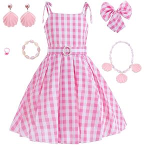 Pink Costume for Girls - Princess Dress with Accessories - Fancy Dress Up Clothes for Halloween, Carnival, Christmas