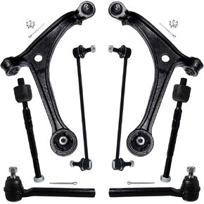 8Pcs Front End Suspension Kit Fit For 2005-2010 Ho-nda Odyssey, 2 Lower Control Arm w/Ball Joint 2 Sway Bar Link 4 Outer & Inner Tie Rod End (# K620504 K620505 K750304 EV800226 ES800224)