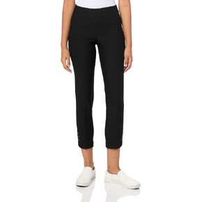 SLIM-SATION Women's Pull on Solid Fine Line Twill Ankle Pant