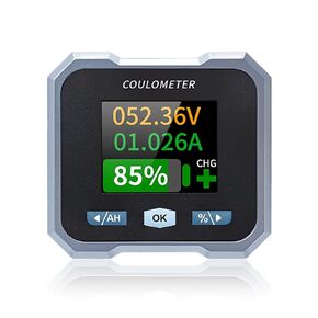 Battery Monitor with Shunt,400A (Max 500A)10-100V Battery Monitor for RV Motorcycle Golf Cart Solar Panel Battery with LCD Backlight Screen,Capacity Percentage Time Power Voltmeter Display