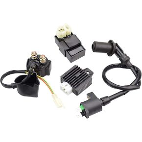 GOOFIT Ignition Coil CDI Solenoid Relay Voltage Regulator kit for GY6 50cc 125cc 150cc Engine ATV Go Kart Dirt Bike Pit Bike Scooter Moped