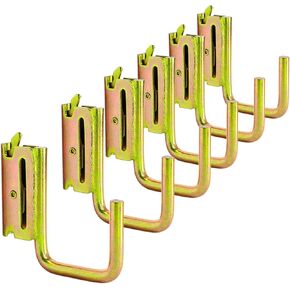 4 Pack E Track Heavy Duty Shovel Hanger, Large Steel Tool Hook Double J Hook for Store Long Handled Tools in Trailers, Trucks, Vans, Warehouses, Garages, Workshop, Garden Tools Organizers Storage