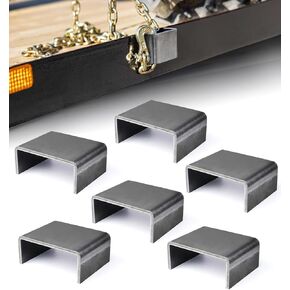 Heavy Duty Steel Weld On Stake Pockets for Trailer & Truck | Trailer Stake Pockets Fit Standard 2x4 Stakes | 6 Pack