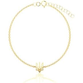 Sterling Silver Trident Bracelet, 5mm Ukrainian Tryzub with Single Strand Chain, Genuine .925 Sterling Silver Bracelet, Stylish and Durable Jewelry Gift for Women