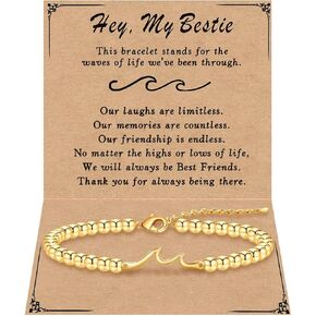 Best Bestie gifts for women gifts,Wave Bracelet friend gifts for Best friend Soul Sister Christmas Thanksgiving Day Valentines Day Gifts For Her