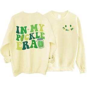 Pickle Sweatshirt Women Funny Pickle Jar Graphic Fleece Sweatshirt Crewneck Oversized Pullover Sweatshirtirt