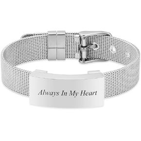 Adjustable Cremation Jewelry Urn Bracelet for Ashes Personalized Message Urn Bangle for Women Men Memorial Keepsake-Forever in My Heart