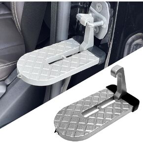 خطاف خطوة السيارة للسقف، خطوة باب السيارة للوصول إلى سقف السيارة، خطوة باب السيارة 2 في 1 قابلة للطي ومطرقة إنقاذ الحياة لكسر الزجاج، خطوة رف سقف السيارة لمعظم السيارات وسيارات الدفع الرباعي والشاحنات (فضي) in Kuwait