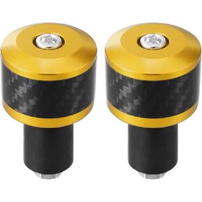 Motorcycle Handlebar End Plug Aluminum Alloy 7/8" 22mm Fashionable | Front Handle Bar Grips Cap Gear Balanced Plug Gold Tone 2 Pcs