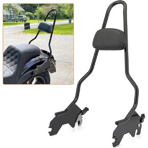 Gloss Black Tall Detach Passenger Backrest Sissy Bar w/Pad Fits for 2018-2024 Harley Softail Sport Glide FLSB, Low Rider FXLR, Low Rider S FXLRS