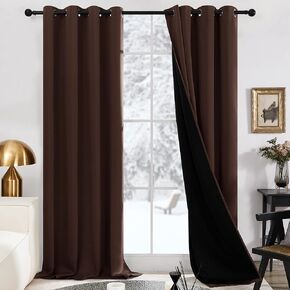 Deconovo Christmas Red Blackout Curtains for Bedroom, Lined 100% Room Drkening Curtains, Thermal Insulated Double Layer Drapes for Kids Room Kitchen Patio (2 Panels, 52x45 in)